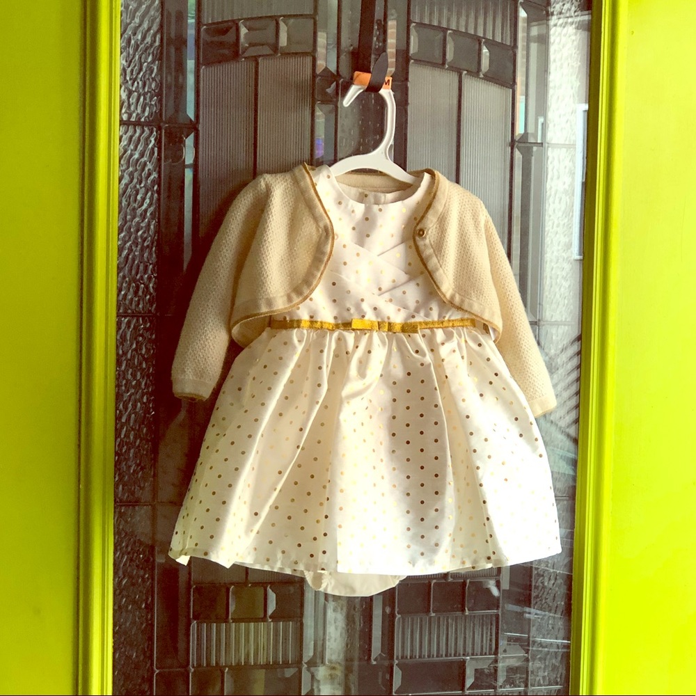 Party dress with sweater& matching bottoms